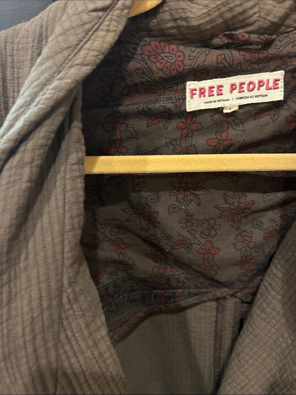 Free People Olive Shawl-Collar Lightweight Jacket - Picture 3 of 5